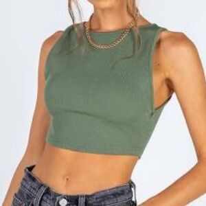 Princess Polly Olive Green Crop Top